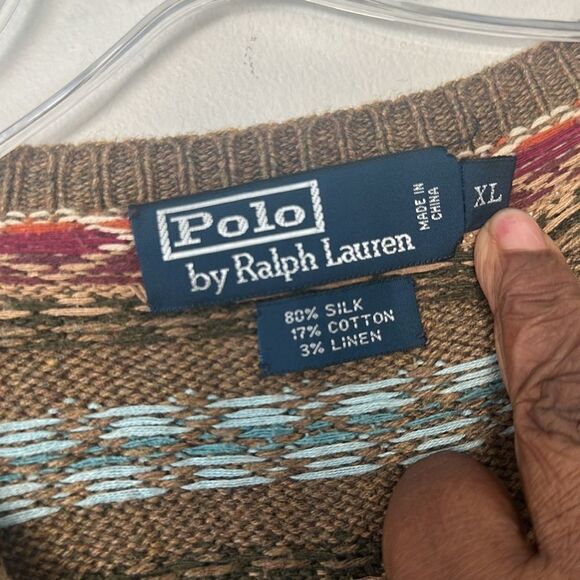 Polo Ralph Lauren Vintage 90’s Men’s Fair Isle Sweater XL - Picture 6 of 6